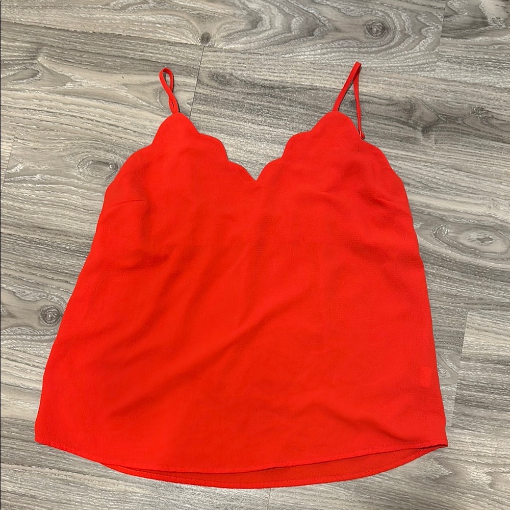 5 FOR $25 Monteau Red Scalloped Camisole